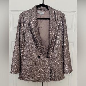 Never Fully Dressed Silver Sequin Blazer